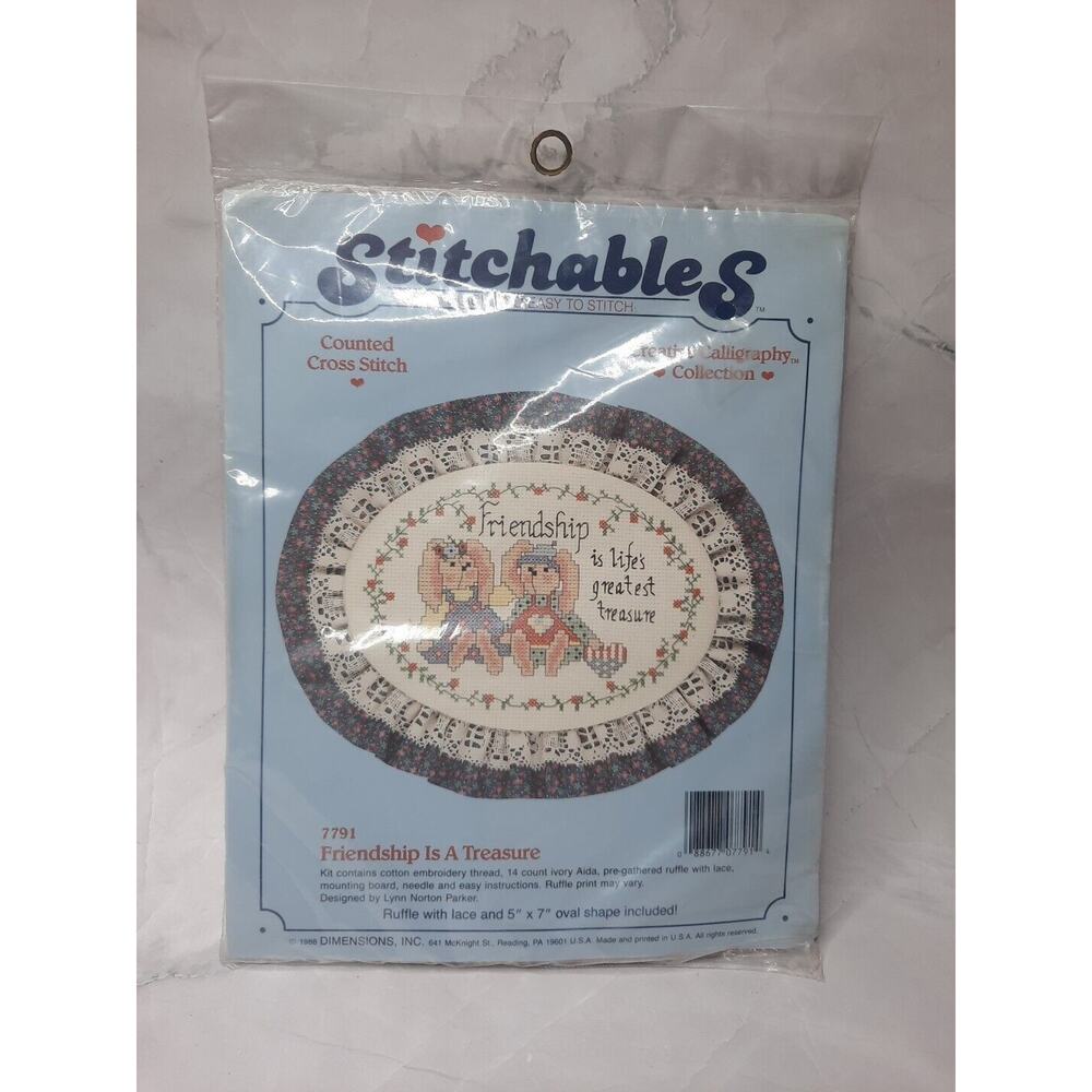 Dimensions Stitchables Counted Cross Stitch Kit Friendship Is A Treasure 7791